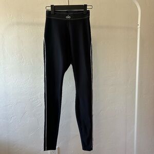 ALO HIGH RISE ELASTIC WAIST BAND BLACK LEGGING
